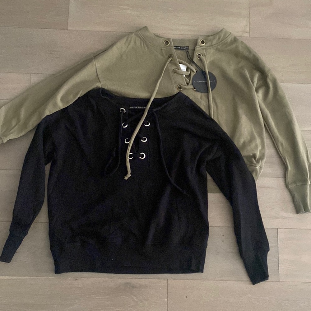 HARLOWE AND GRAHAM - 2 Tie Sweaters NWT